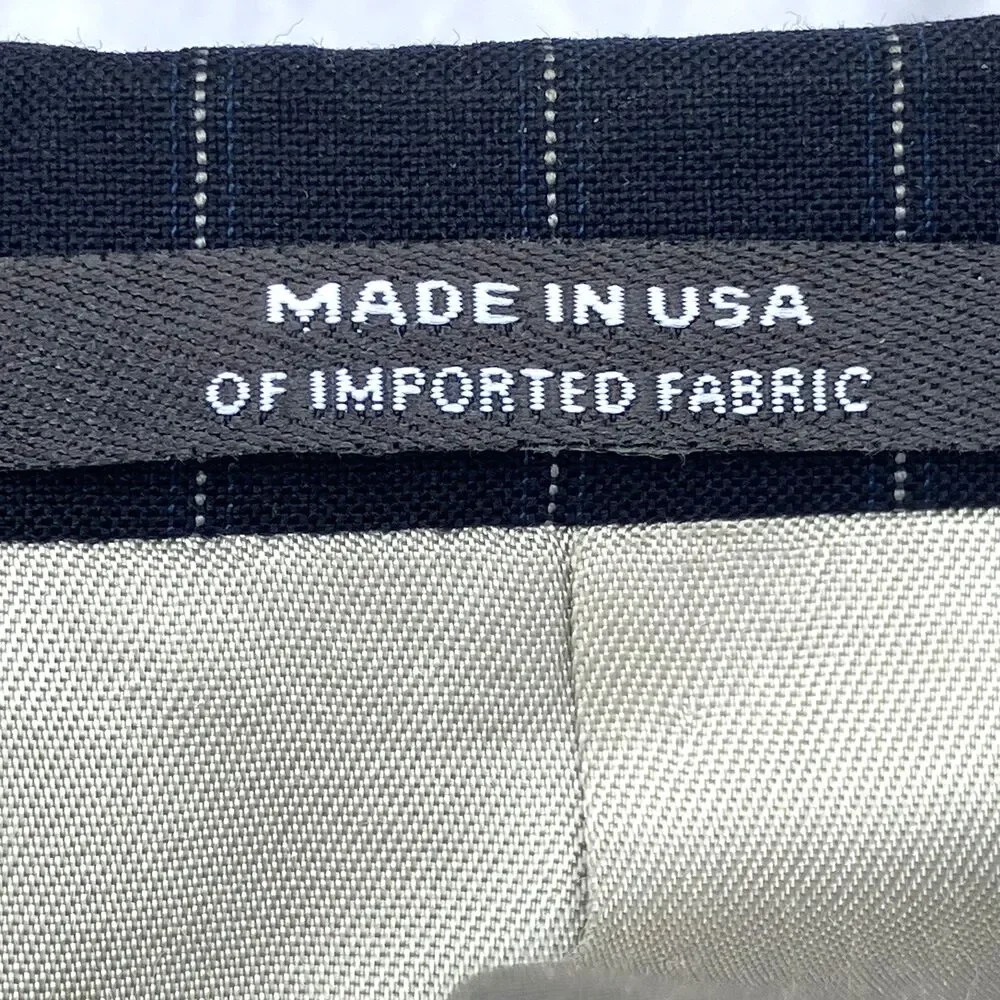 Austin Reed London Suit Chalk Stripe Blue 44 Imported Wool USA Dillards Career